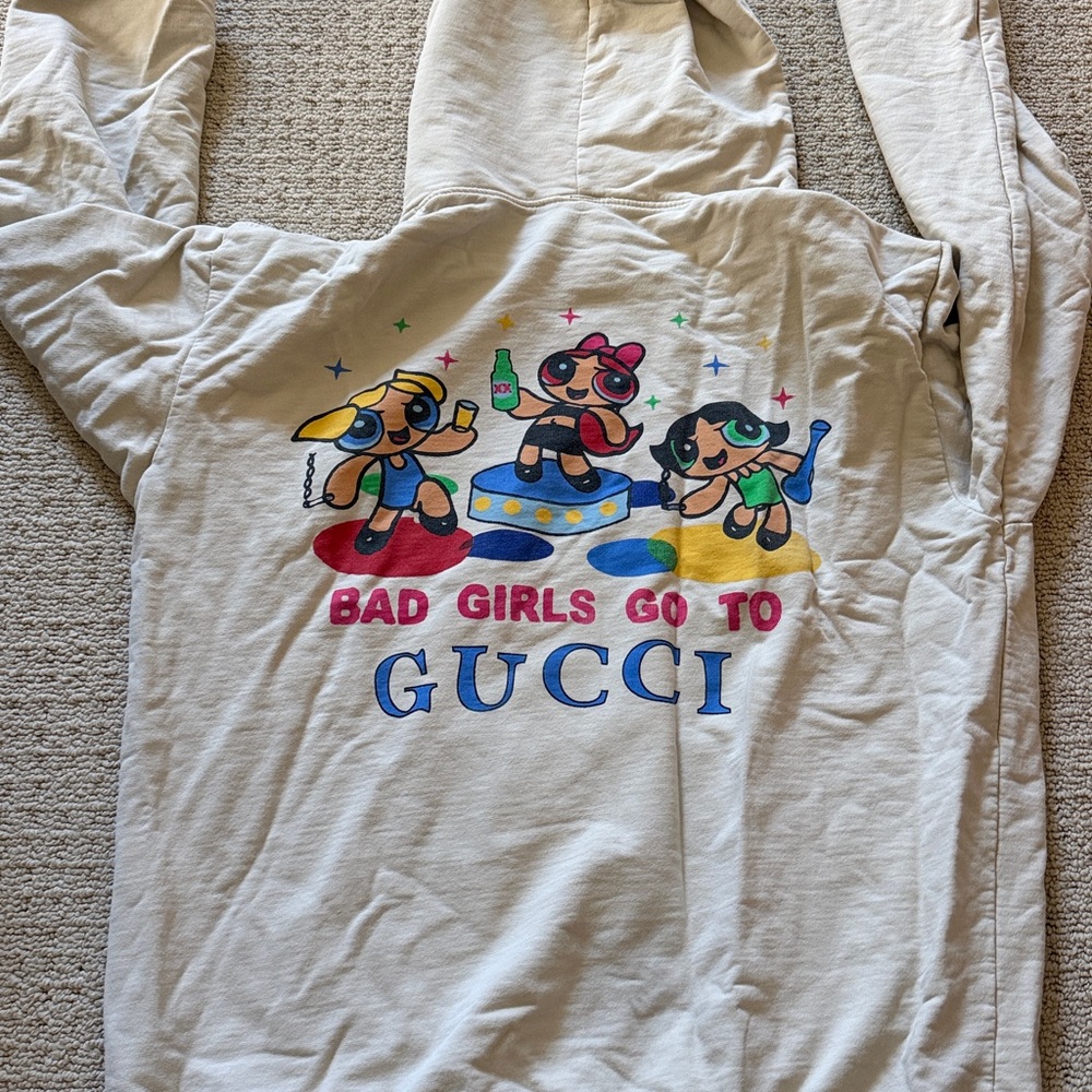 Mega Yacht Good girls Cream Hoodie with Cartoon Angels - Picture 4 of 4